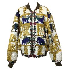 1990s Hermès "Torana" Silk Bomber Jacket
