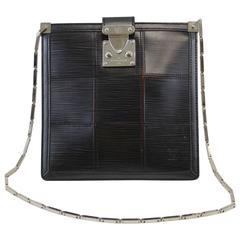Louis Vuitton Black Epi and Silver Hardware Evening Bag