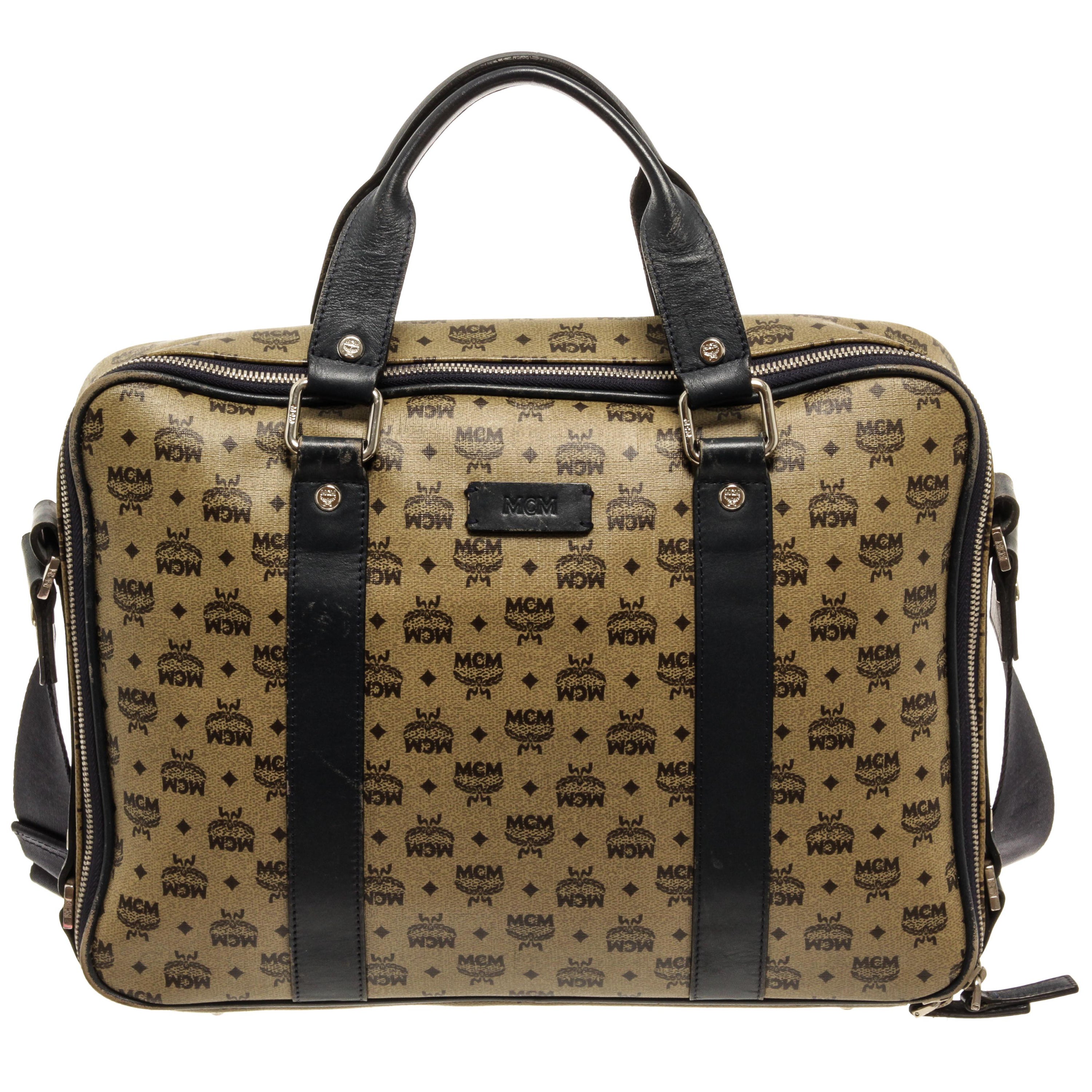 Vintage MCM brown monogram briefcase, business bag, document bag