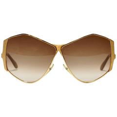 1970s Neostyle Gold Metal Vintage Sunglasses - model Tinair