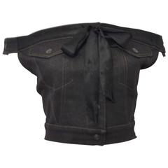 Vintage 1987 Jean-Paul Gaultier Junior  deconstructed ‘Victorian Jean Jacket’ corset top