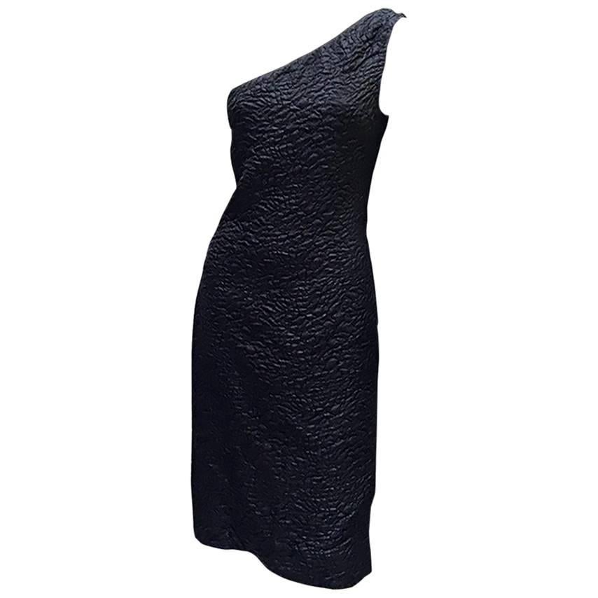 80s Yves Saint Laurent Rive Gauche Black Dress For Sale