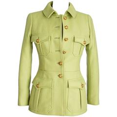 CHANEL 96A Jacket Exquisite Cabochon Jeweled Buttons Wool 36 / 4