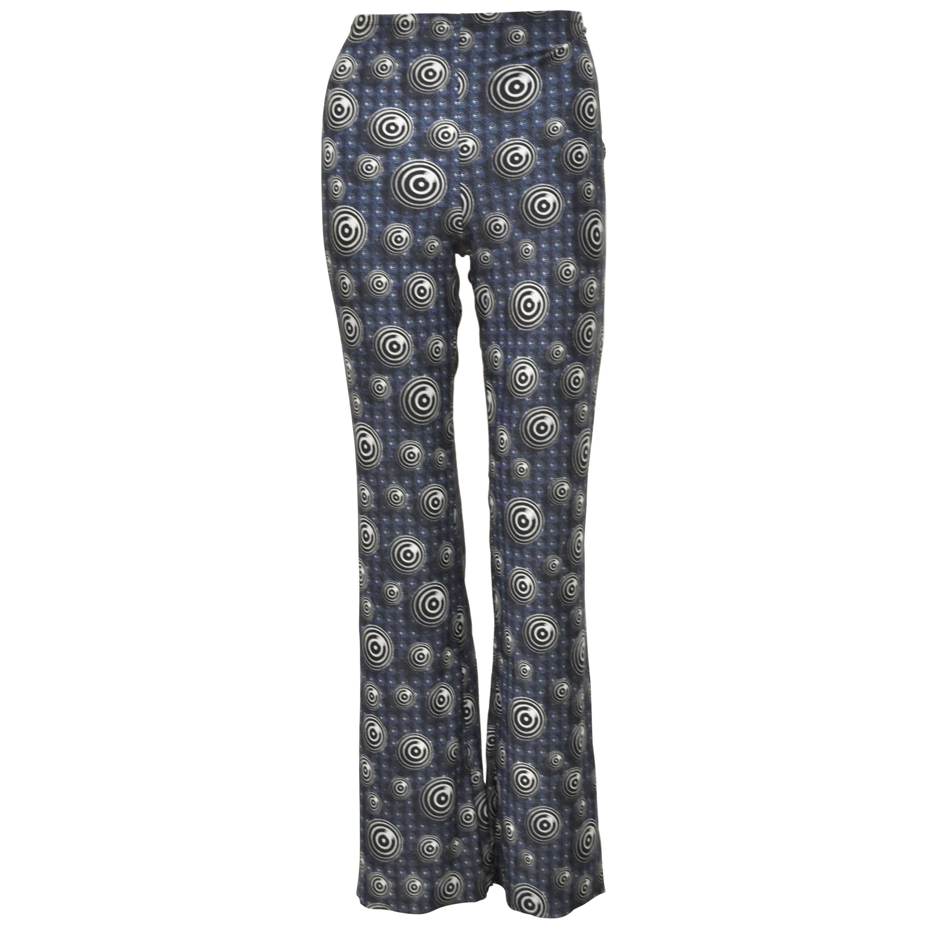 1990’s Jean-Paul Gaultier flared printed jersey trousers