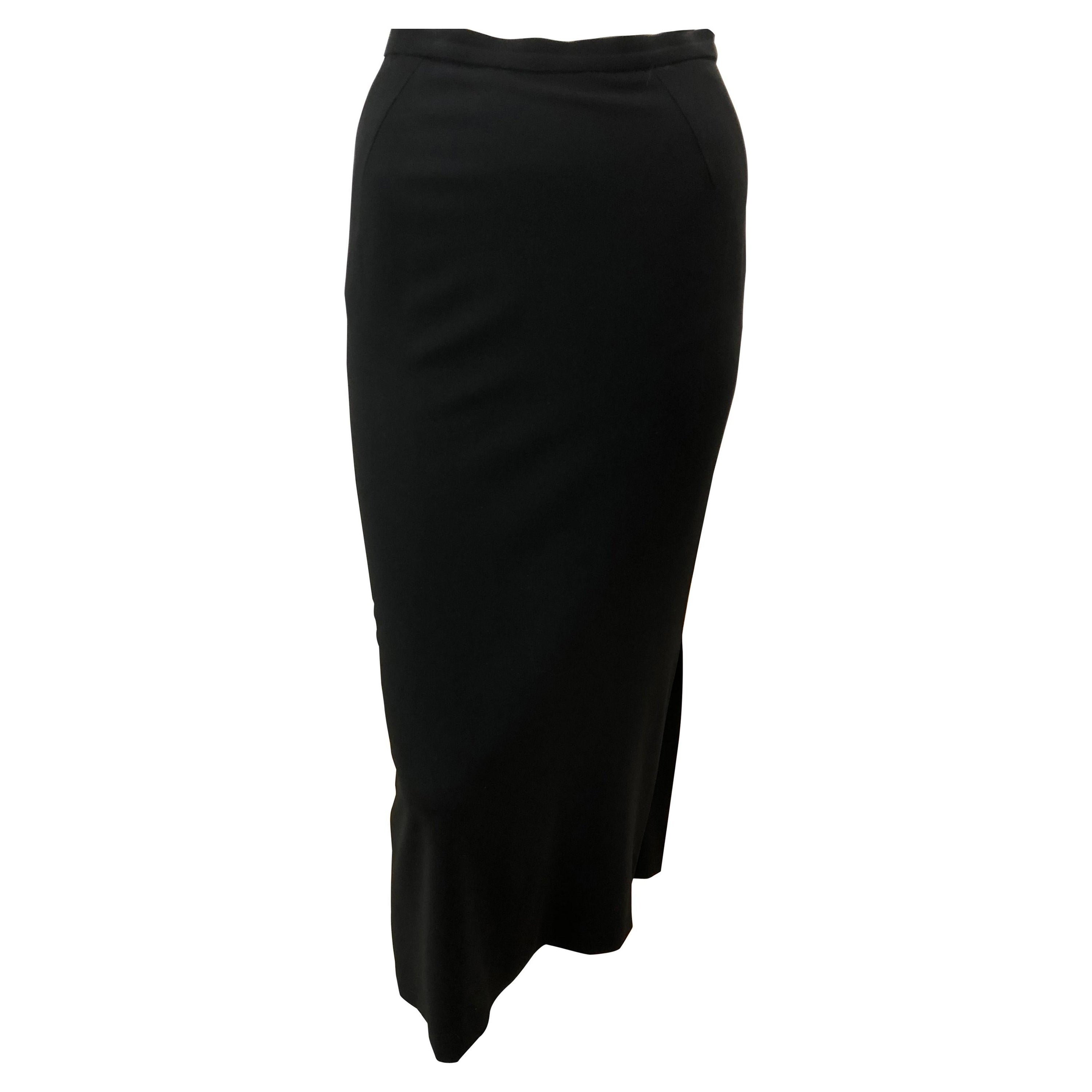 Dolce & Gabbana Black Fine Wool Skirt, 1990s    For Sale