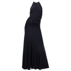 Vintage 1990s Donna Karan Jersey Backless Gown