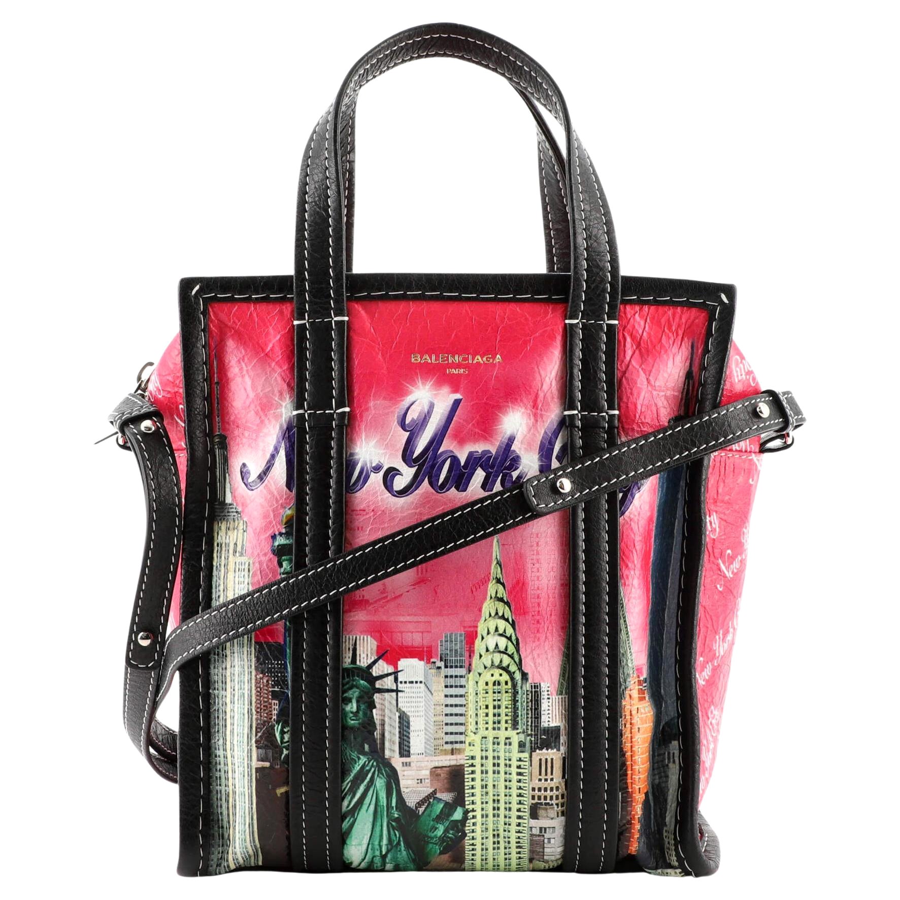 Balenciaga Bazar Convertible AJ Tote Cities Printed Leather XS For Sale at  1stDibs