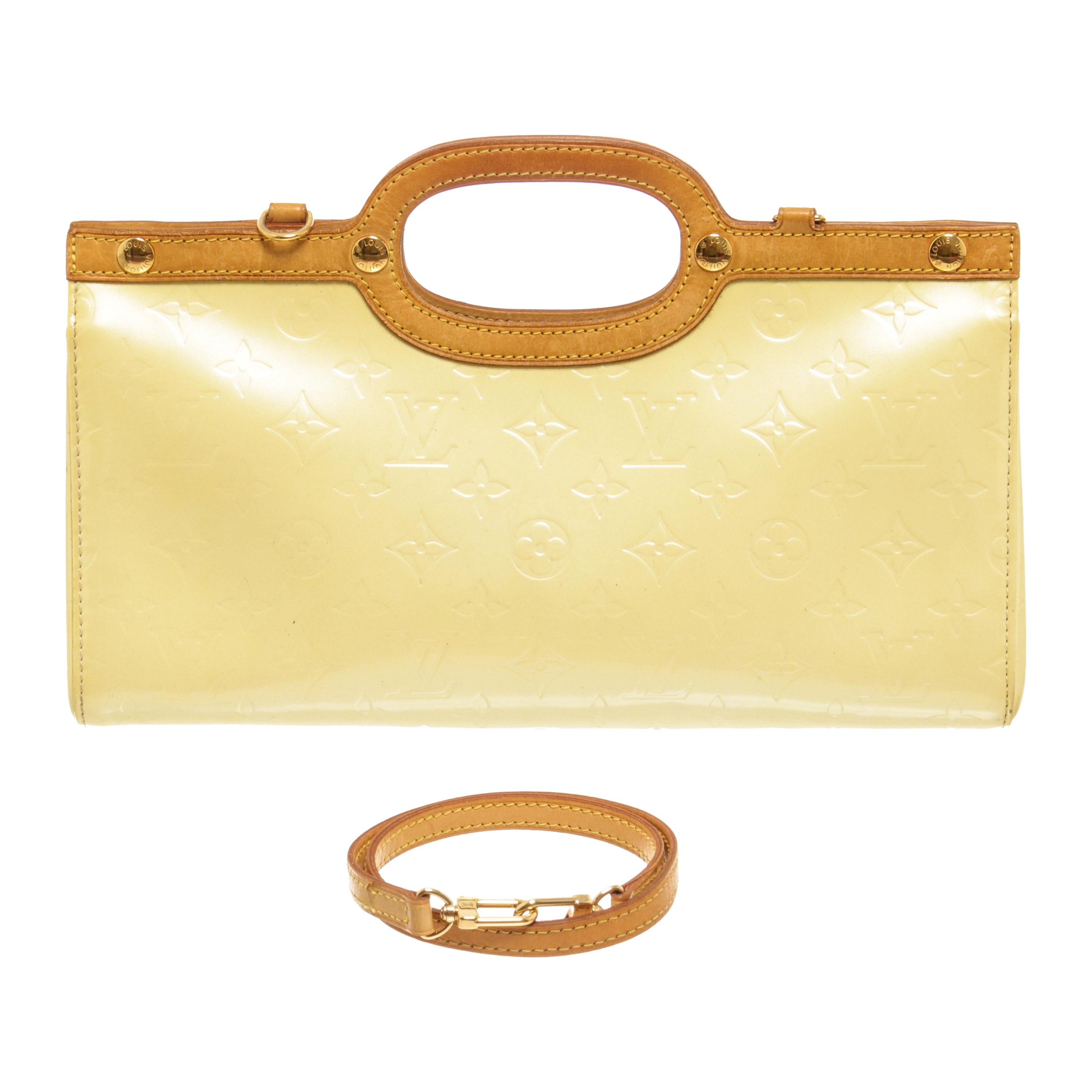 Louis Vuitton Beige Vernis Leather Roxbury Drive Handbag For Sale