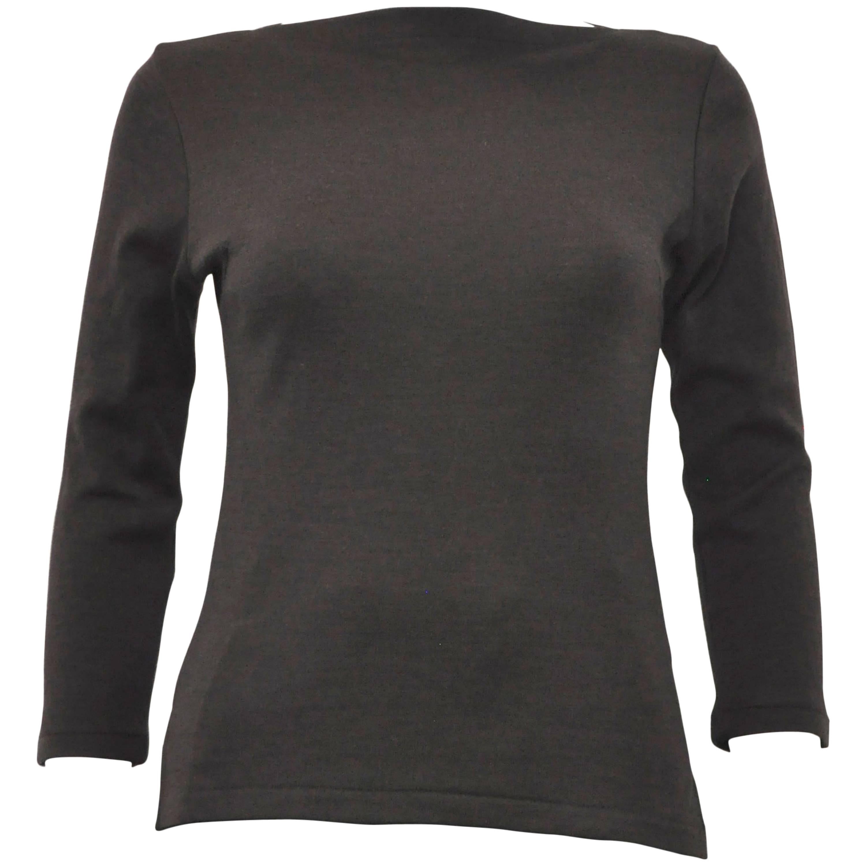 Yohji Yamamoto Y’s dark brown boat neck Knit top