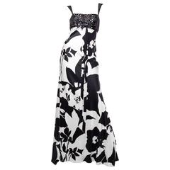 Floral Bias Cut Naeem Khan Beaded Gown 5