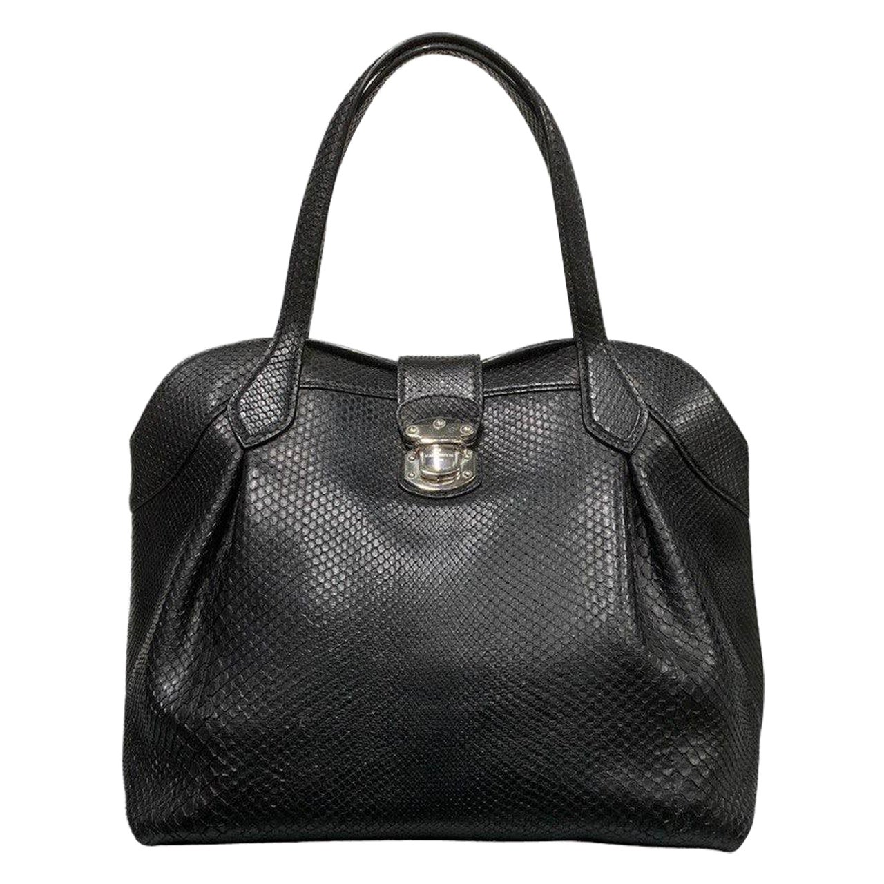Louis Vuitton Mahina Cirrus Black Piton Top Handle Bag For Sale