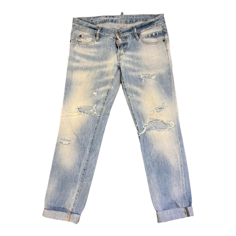 DSQUARED2 Light Blue Denim Jeans, Size 42 For Sale at 1stDibs