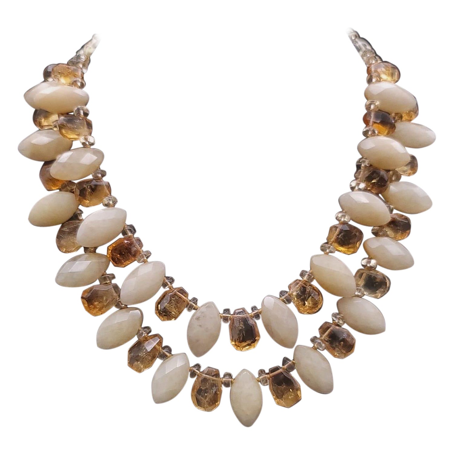 A.Jeschel Sophisticated Faceted Citrine necklace. For Sale
