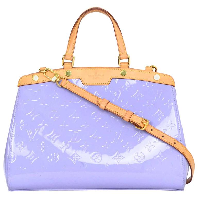Louis Vuitton Lilac Purple Vernis Monogram Brea MM Bag w/ Strap For Sale at 1stdibs