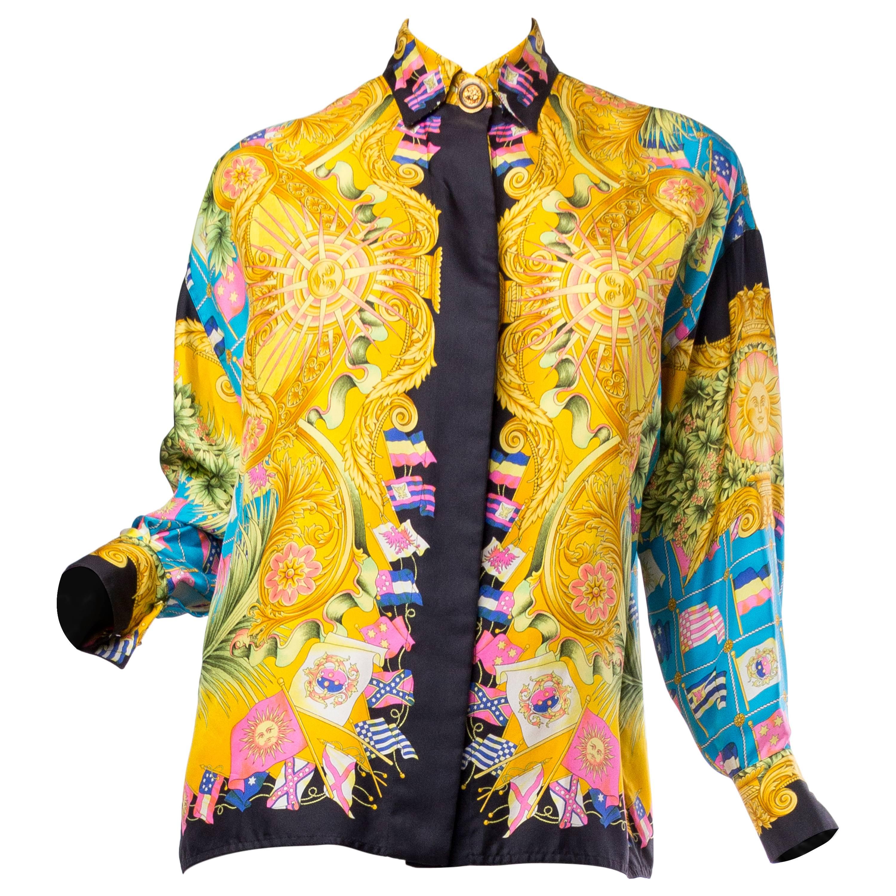Gianni Versace Couture Women's Printed Silk Blouse