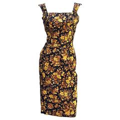 50s Estevez Floral  Damask Dress