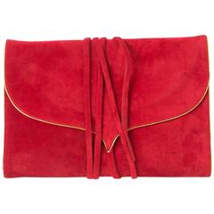 Red Suede Andrea Pfister Clutch 9
