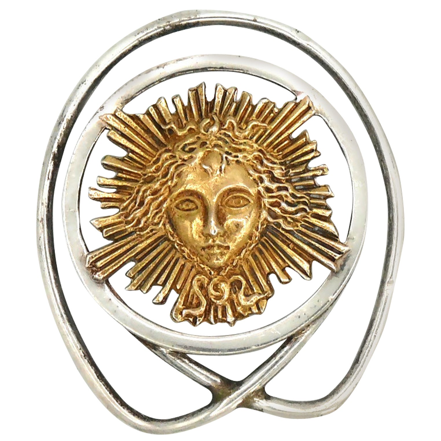 HERMES Vintage The Sun King Silver Money Clip