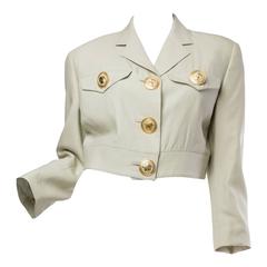 Gianni Versace Couture Pastel Medusa Button Jacket