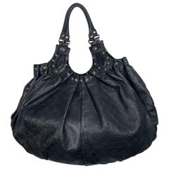GUCCI Black GG Guccissima Studded Pelham Bag