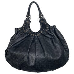 Used GUCCI Black GG Guccissima Studded Pelham Bag