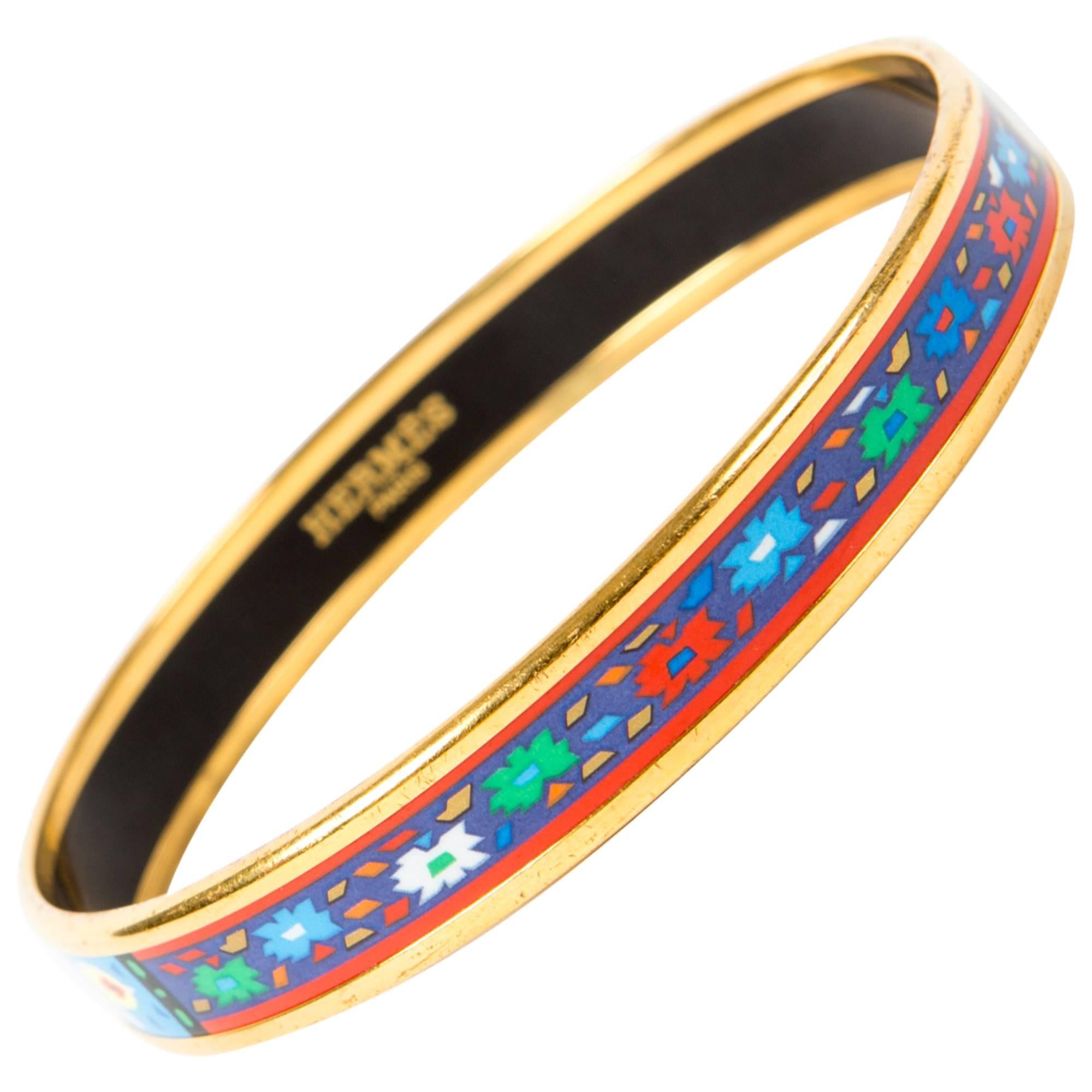 Hermès Multico Enameled Bangle Bracelet