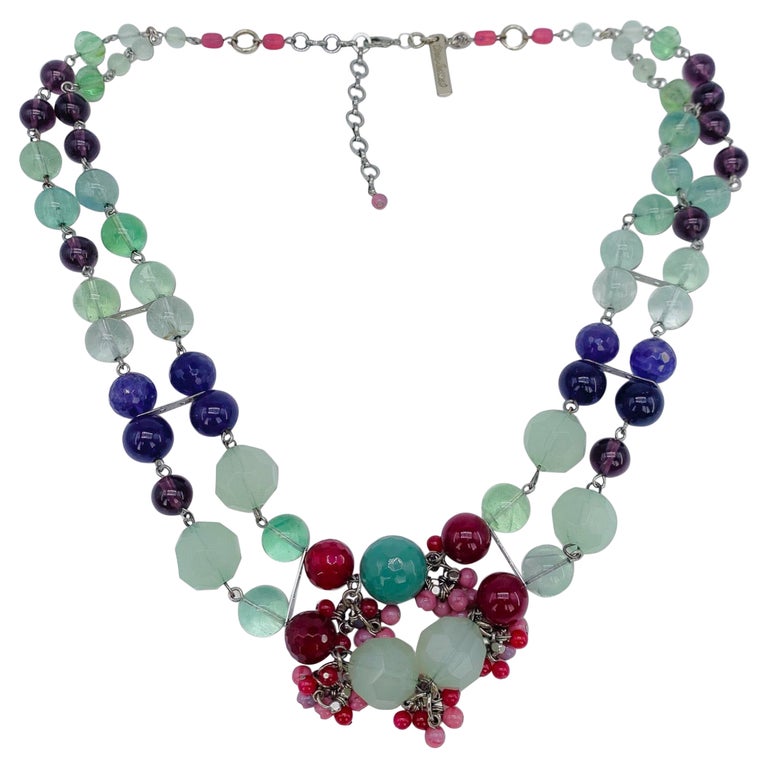 1980s Vintage Necktie Beaded Necklace
