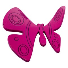 Vintage Moschino Butterfly Brooch in Pink, 1990s