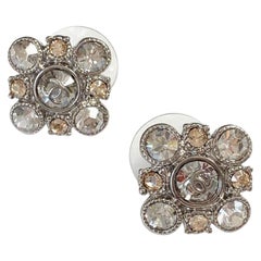 Chanel Mini CC Crystal Stud Earrings