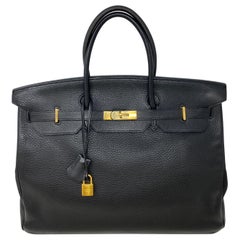 Hermes Black Birkin 40 Bag 
