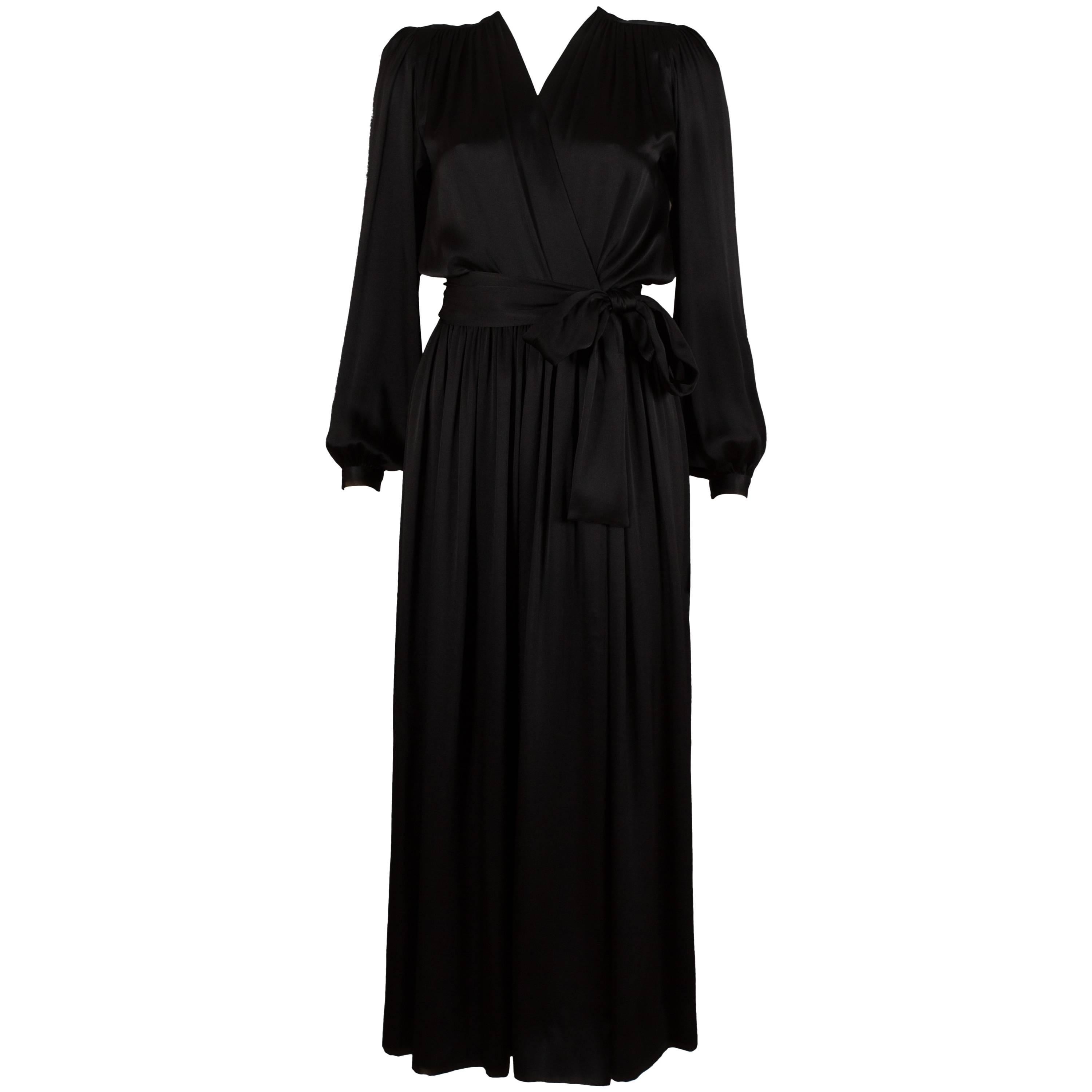 Yves Saint Laurent silk evening wrap dress, circa 1985