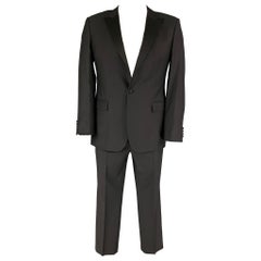 CALVIN KLEIN COLLECTION Size 40 Black Wool Tuxedo Suit
