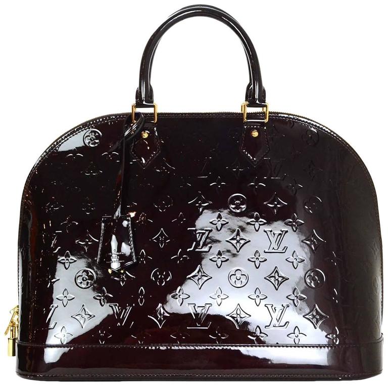 Louis Vuitton Amarante Monogram Vernis Alma GM with Dust Bag For Sale at 1stdibs