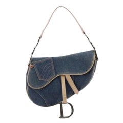 Dior Blue Denim Saddle Bag