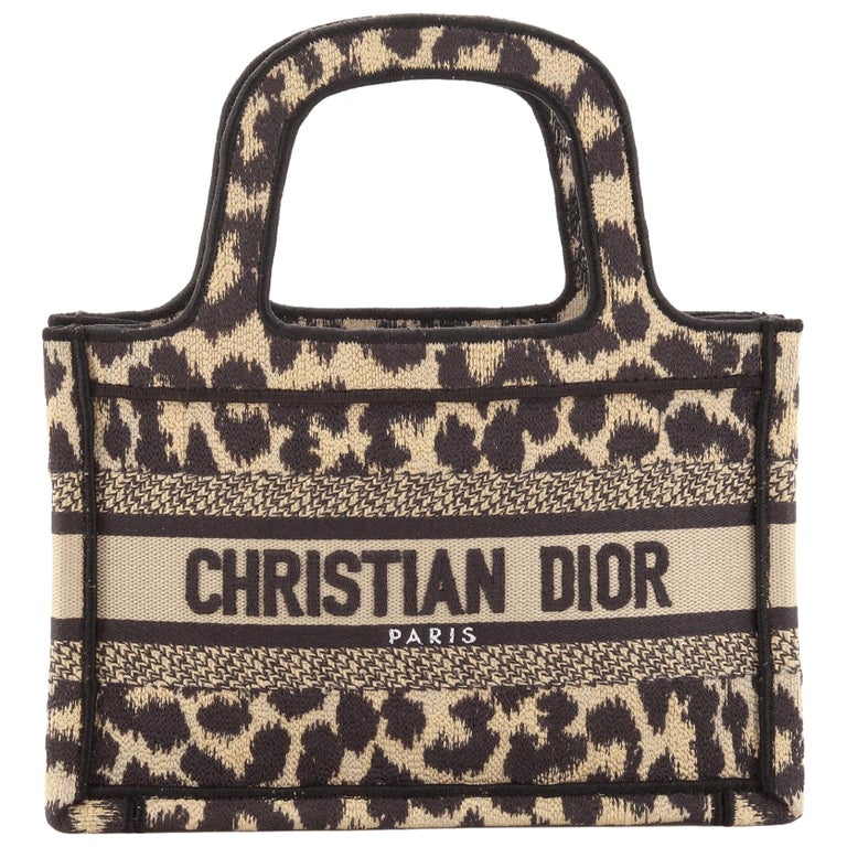 Christian Dior Book Tote Mizza Embroidered Canvas Mini For Sale