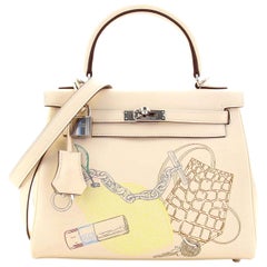 Hermes In and Out Kelly Handbag Limited Edition Swift with Palladium Hardware 25