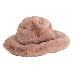 TOM FORD pink 2019 WIDE BRIM FAUX FUR Hat One Size