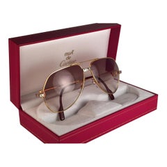 Cartier Santos-Schrauben 1983 62 mm 18K schwere versilberte Sonnenbrille Frankreich