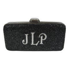 Judith Leiber JLP Minaudiere Clutch Double sided Black Silver New with Tag