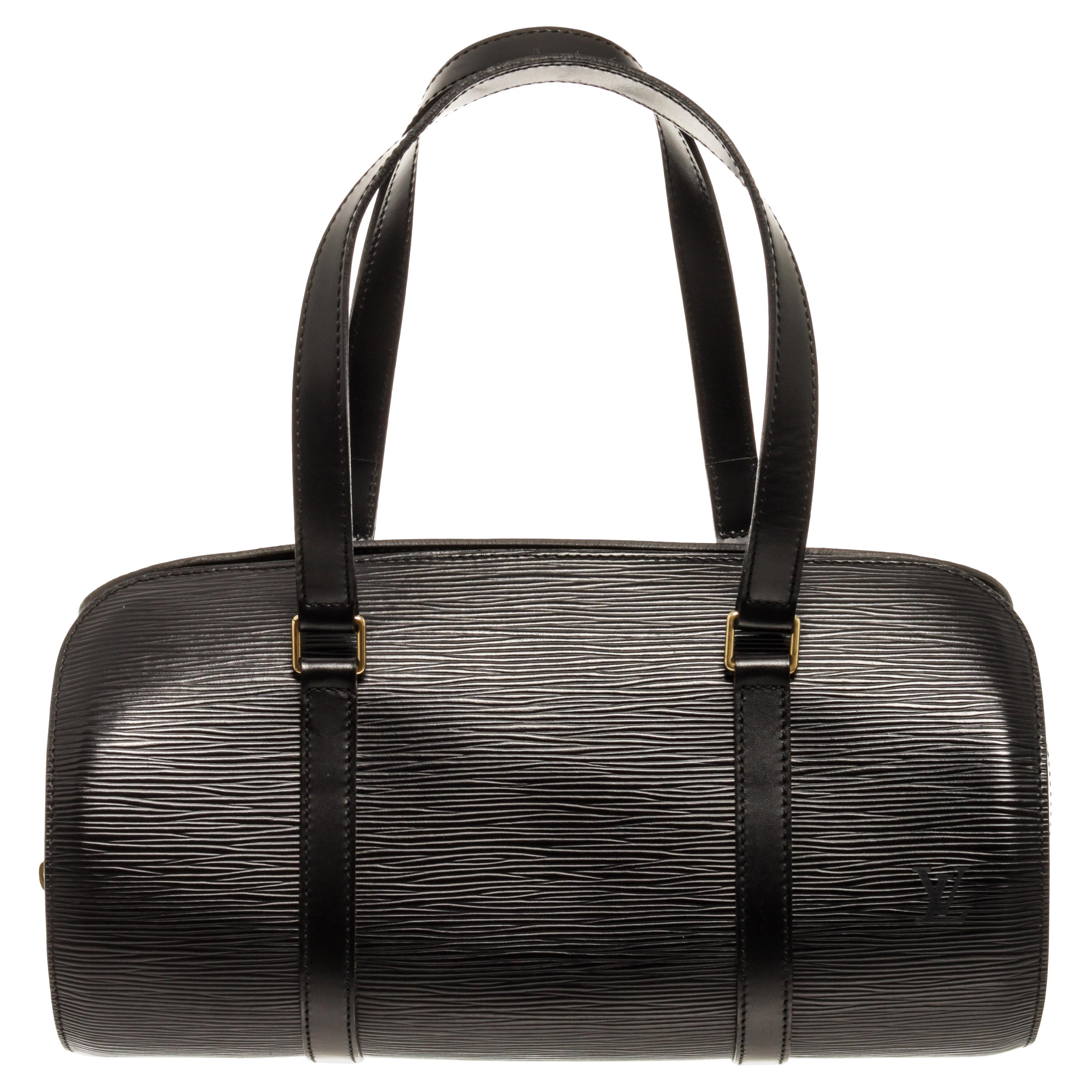 Evy - Genuine Leather Pouch Shoulder Bag - Black