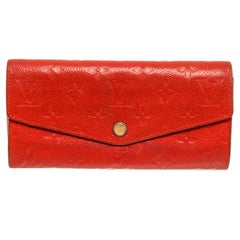 Louis Vuitton Red Leather Portefeuille Curieuse Wallet