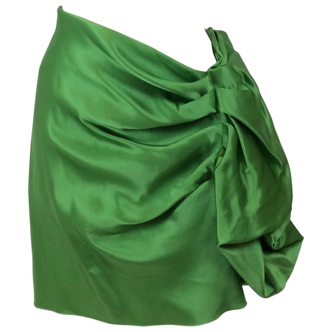 Lanvin Silk Satin Flounce Skirt For Sale