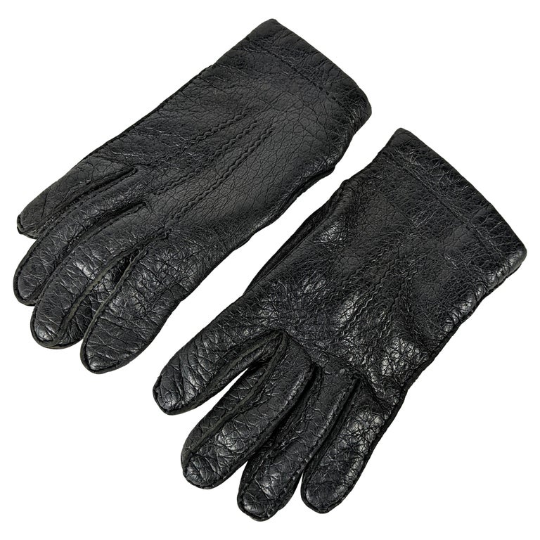 Hermes Mens Deerskin Cashmere Lined Gloves For Sale at 1stDibs