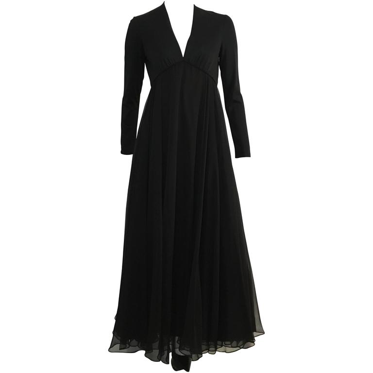 black empire waist gown
