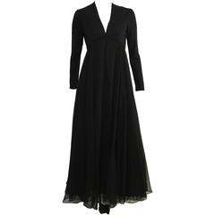 Jerry Silverman Black Empire Waist Evening Gown Size 4. 