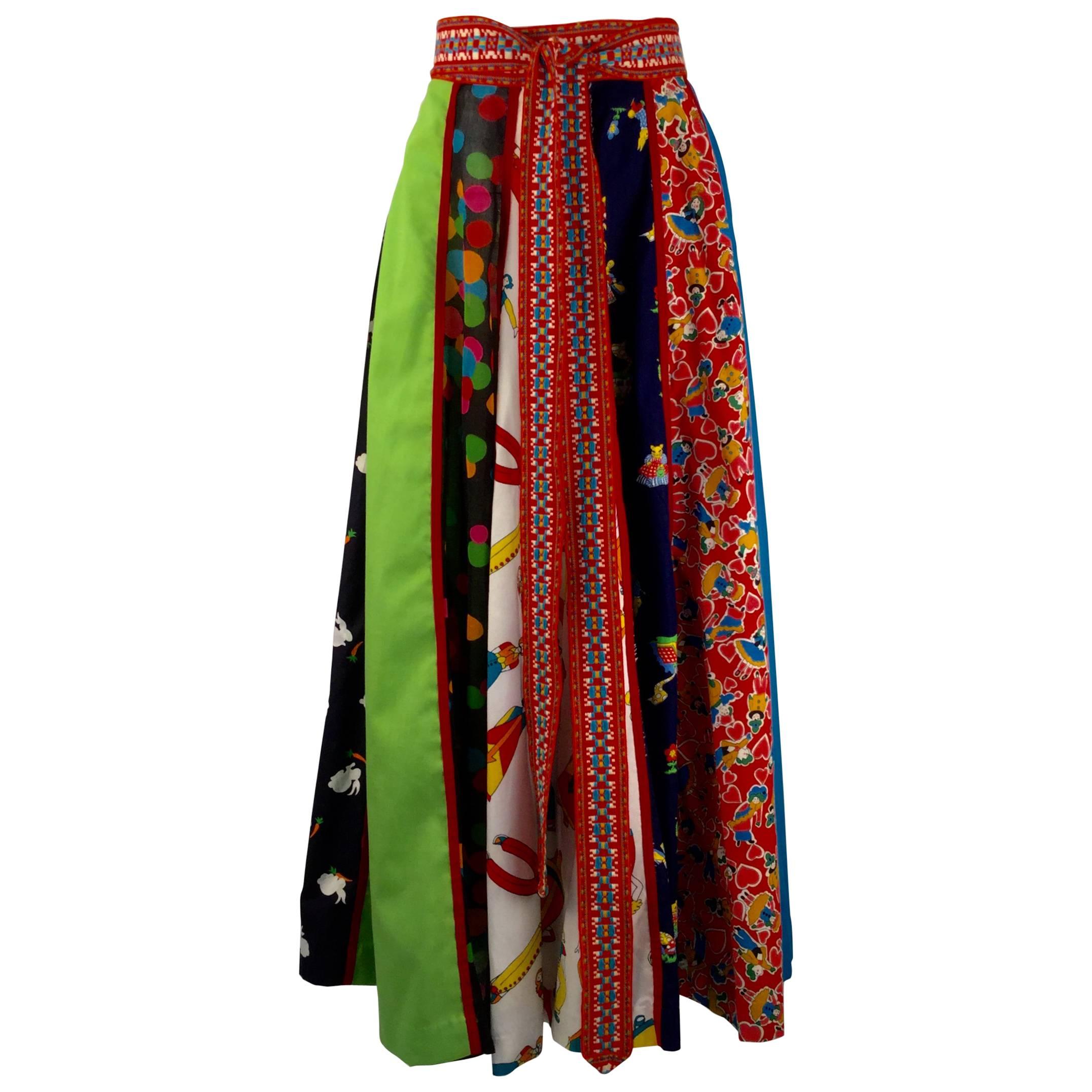 Giorgio di Sant'Angelo Multi Fabric Cotton Skirt, 1970s 
