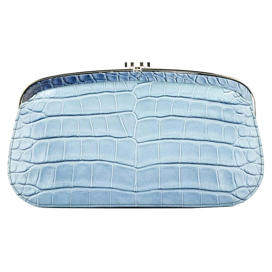 Chanel Blue Ombre Leather Clutch