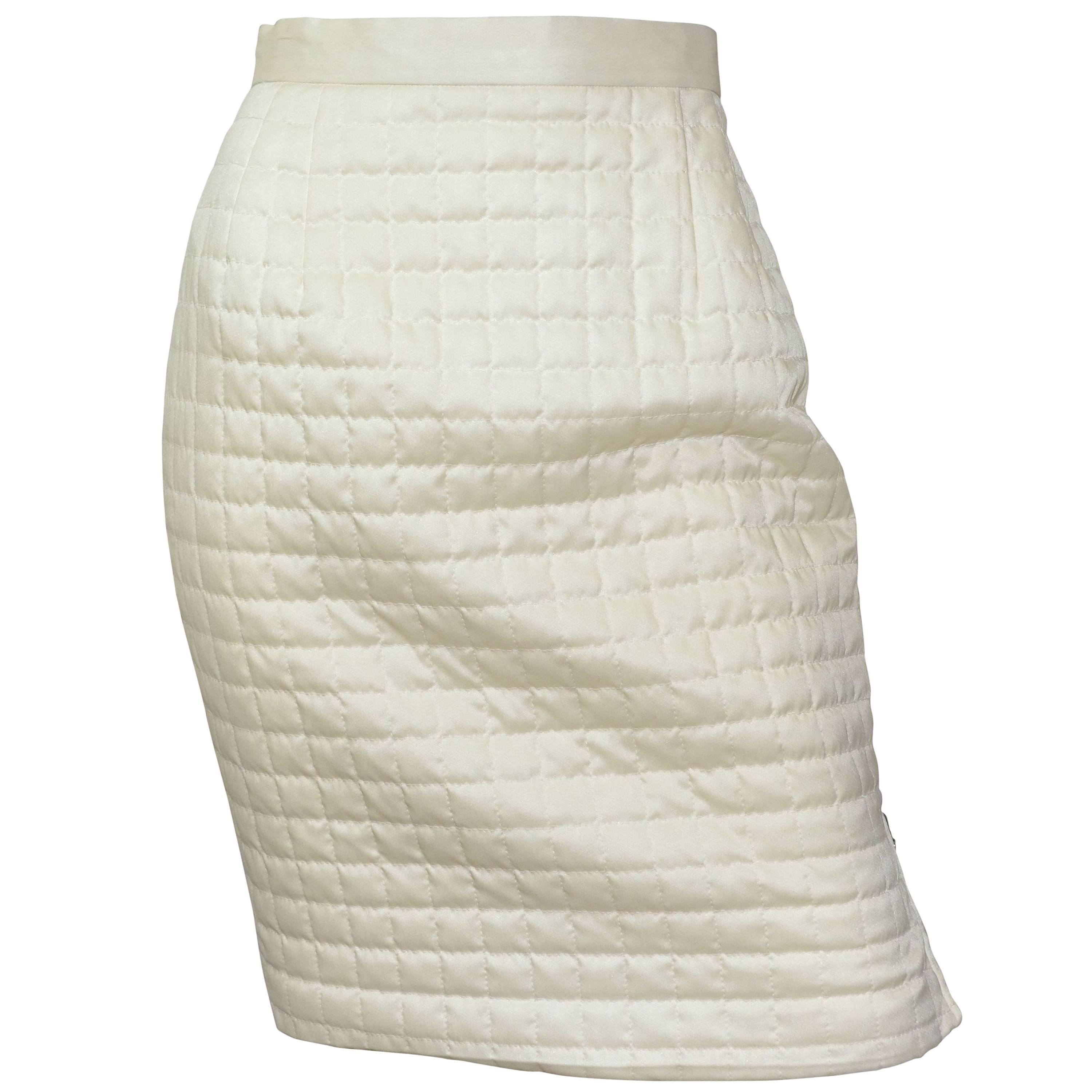 Chanel Satin Quilted Skirt