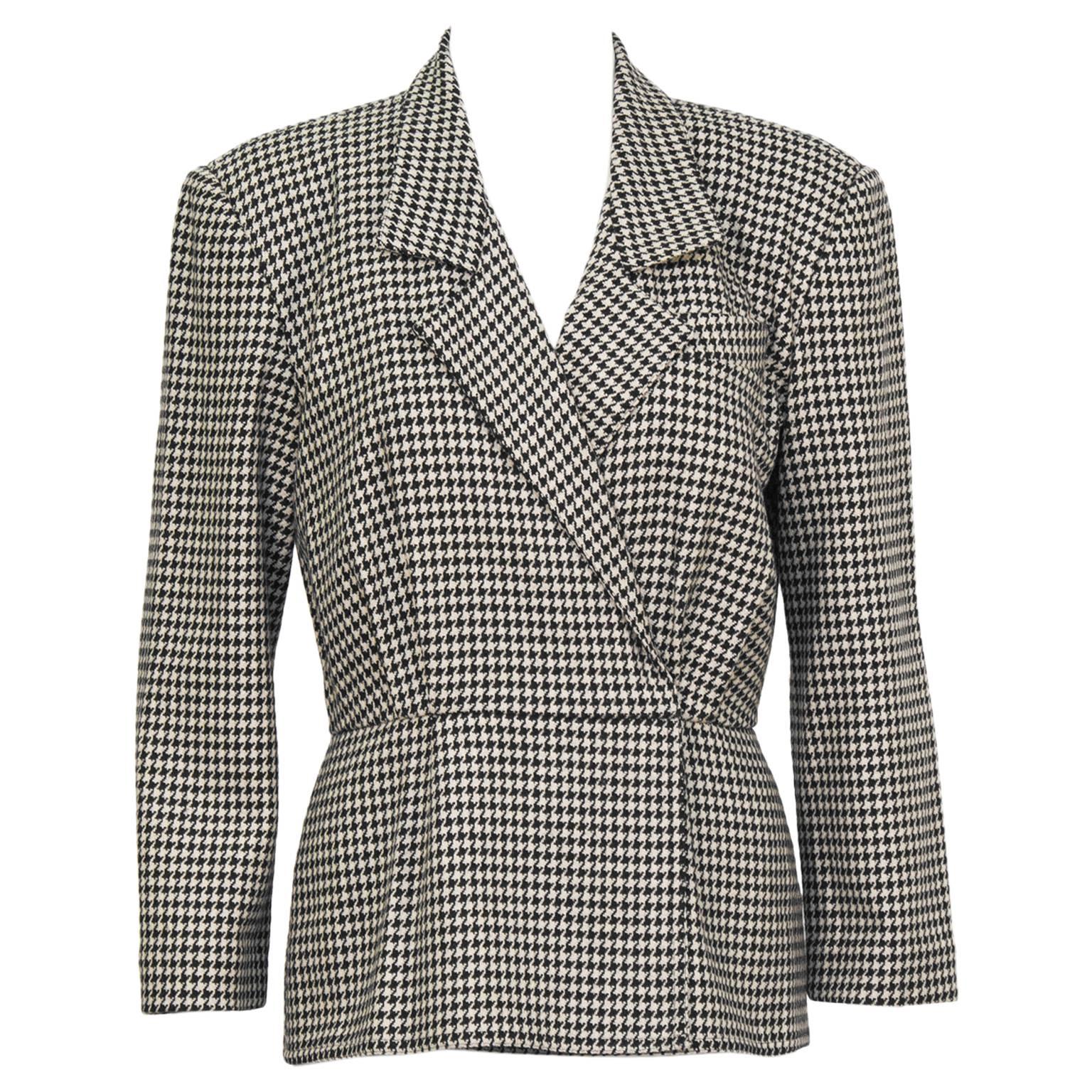 1980's Michael Kors First Collection Houndstooth Top For Sale