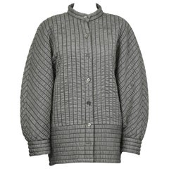 1980's Laura Biagiotti Batwing Gray Quilted Jacket